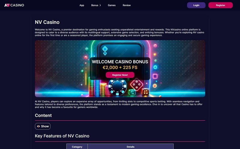 Recension av NV Casino: Kort introduktion