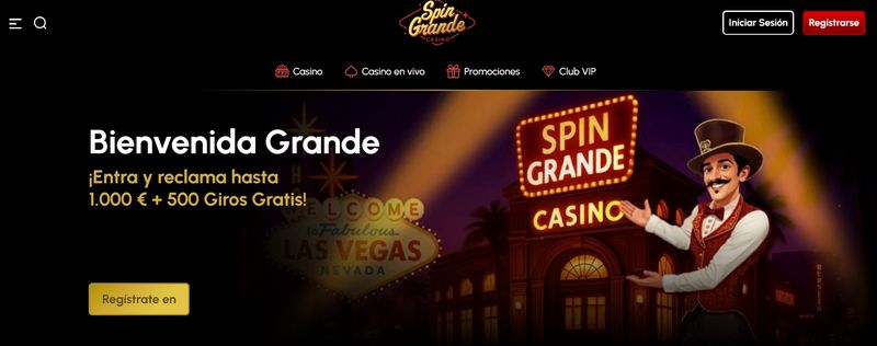 Riepilogo del sito web principale di SpinGrande